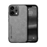 For OPPO Reno14 Global Skin Feel Magnetic Leather Back Phone Case(Light Grey)