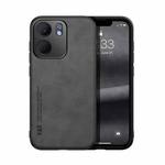 For OPPO A5x 5G Global Skin Feel Magnetic Leather Back Phone Case(Dark Grey)