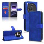 For OPPO Find X7 Skin Feel Magnetic Flip Leather Phone Case(Blue)