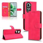 For OPPO Reno11 5G Global Skin Feel Magnetic Flip Leather Phone Case(Rose Red)