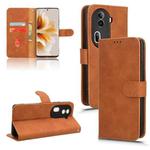 For OPPO Reno11 Pro Global Skin Feel Magnetic Flip Leather Phone Case(Brown)