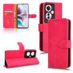 For OPPO Reno11 F Skin Feel Magnetic Flip Leather Phone Case(Rose Red)