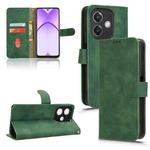 For OPPO A3x 5G Skin Feel Magnetic Flip Leather Phone Case(Green)