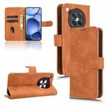 For OPPO Find X8s 5G Skin Feel Magnetic Flip Leather Phone Case(Brown)