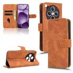 For OPPO Find X8s+ 5G Skin Feel Magnetic Flip Leather Phone Case(Brown)