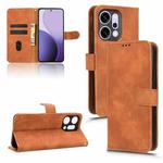 For OPPO Reno14 Pro Global Skin Feel Magnetic Flip Leather Phone Case(Brown)