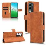 For OPPO A5 5G Global Skin Feel Magnetic Flip Leather Phone Case(Brown)