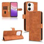 For OPPO A5x 5G / 4G Skin Feel Magnetic Flip Leather Phone Case(Brown)