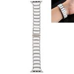 For Apple Watch Series 7 41mm / 6 & SE & 5 & 4 40mm / 3 & 2 & 1 38mm Ceramic Steel Watch Band(White)
