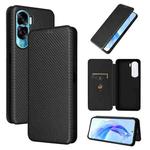 For Honor 90 Lite / X50i Carbon Fiber Texture Flip Leather Phone Case(Black)