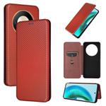 For Honor Magic6 Lite Carbon Fiber Texture Flip Leather Phone Case(Brown)