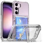 For Samsung Galaxy S23+ 5G Crystal Clear Flip Card Slot Phone Case(Transparent)