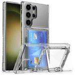 For Samsung Galaxy S23 Ultra 5G Crystal Clear Flip Card Slot Phone Case(Transparent)