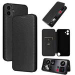 For Nothing CMF Phone 1 Carbon Fiber Texture Flip Leather Phone Case(Black)