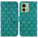 For Motorola Edge 40 Double 8-shaped Embossed Leather Phone Case(Green)