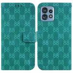 For Motorola Edge 40 Pro Double 8-shaped Embossed Leather Phone Case(Green)