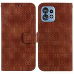 For Motorola Edge 40 Pro Double 8-shaped Embossed Leather Phone Case(Brown)