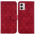 For Motorola Moto G13 / G23 / G53 Double 8-shaped Embossed Leather Phone Case(Red)