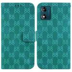 For Motorola Moto E13 Double 8-shaped Embossed Leather Phone Case(Green)