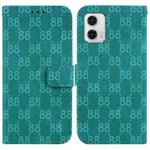 For Motorola Moto G73 Double 8-shaped Embossed Leather Phone Case(Green)