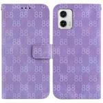 For Motorola Moto G73 Double 8-shaped Embossed Leather Phone Case(Purple)