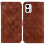 For Motorola Moto G73 Double 8-shaped Embossed Leather Phone Case(Brown)