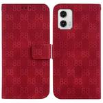 For Motorola Moto G73 Double 8-shaped Embossed Leather Phone Case(Red)
