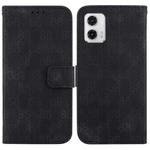 For Motorola Moto G73 Double 8-shaped Embossed Leather Phone Case(Black)