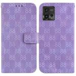 For Motorola Moto G72 Double 8-shaped Embossed Leather Phone Case(Purple)