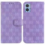 For Motorola Moto E22 / E22i Double 8-shaped Embossed Leather Phone Case(Purple)