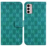 For Motorola Moto G42 Double 8-shaped Embossed Leather Phone Case(Green)