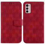 For Motorola Moto G42 Double 8-shaped Embossed Leather Phone Case(Red)