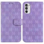 For Motorola Moto G52J JP Version Double 8-shaped Embossed Leather Phone Case(Purple)