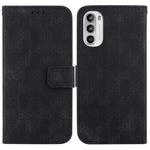 For Motorola Moto G52J JP Version Double 8-shaped Embossed Leather Phone Case(Black)