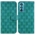 For Motorola Edge 30 Double 8-shaped Embossed Leather Phone Case(Green)