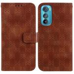For Motorola Edge 30 Double 8-shaped Embossed Leather Phone Case(Brown)