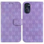 For Motorola Moto G 2022 Double 8-shaped Embossed Leather Phone Case(Purple)