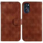 For Motorola Moto G 2022 Double 8-shaped Embossed Leather Phone Case(Brown)
