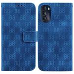 For Motorola Moto G 2022 Double 8-shaped Embossed Leather Phone Case(Blue)