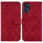 For Motorola Moto G 2022 Double 8-shaped Embossed Leather Phone Case(Red)