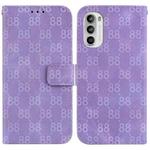 For Motorola Moto G52 Double 8-shaped Embossed Leather Phone Case(Purple)