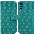 For Motorola Moto G22 Double 8-shaped Embossed Leather Phone Case(Green)