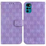 For Motorola Moto G22 Double 8-shaped Embossed Leather Phone Case(Purple)