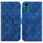 For Motorola Moto G22 Double 8-shaped Embossed Leather Phone Case(Blue)