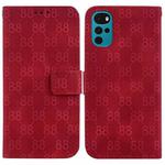 For Motorola Moto G22 Double 8-shaped Embossed Leather Phone Case(Red)