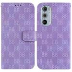 For Motorola Edge 30 Pro / Edge+ 2022 Double 8-shaped Embossed Leather Phone Case(Purple)