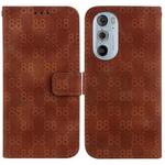 For Motorola Edge 30 Pro / Edge+ 2022 Double 8-shaped Embossed Leather Phone Case(Brown)