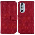 For Motorola Edge 30 Pro / Edge+ 2022 Double 8-shaped Embossed Leather Phone Case(Red)