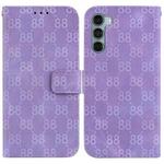 For Motorola Moto G200 5G / Edge S30 Double 8-shaped Embossed Leather Phone Case(Purple)