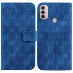 For Motorola Moto E20 / E30 / E40 Double 8-shaped Embossed Leather Phone Case(Blue)